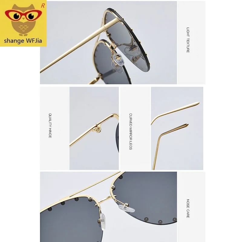 Женские солнцезащитные очки в стиле панк розовые зеркальные с металлическими