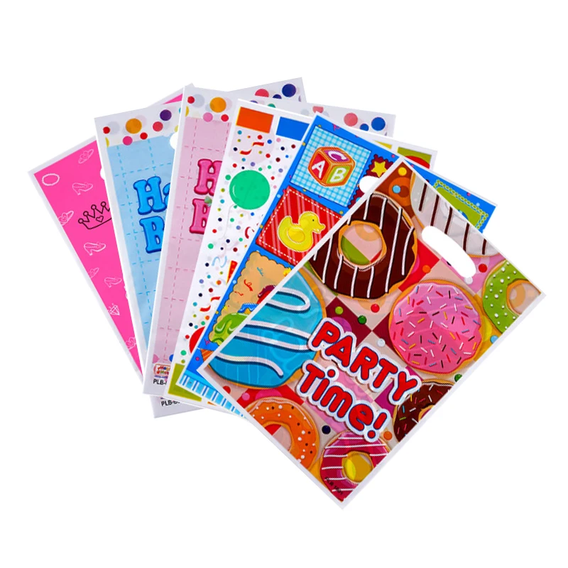 Милый мультяшный пластиковый подарочный пакет с днем рождения пончики принц