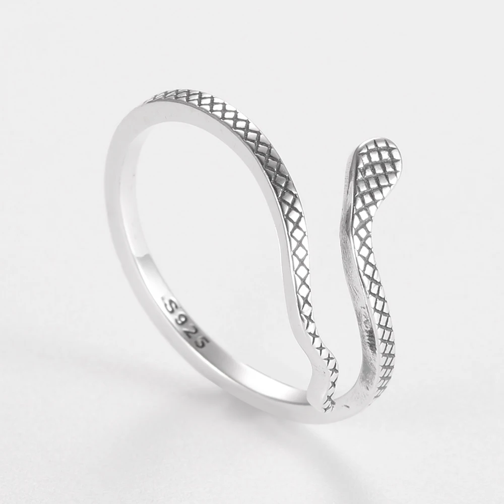 Кольцо женское открытое из серебра 925 пробы в виде змеи 2021 | Украшения и