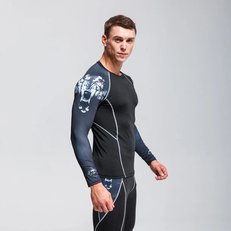 Одежда для тренажерного зала мужской костюм бега тренировочная сухая футболка