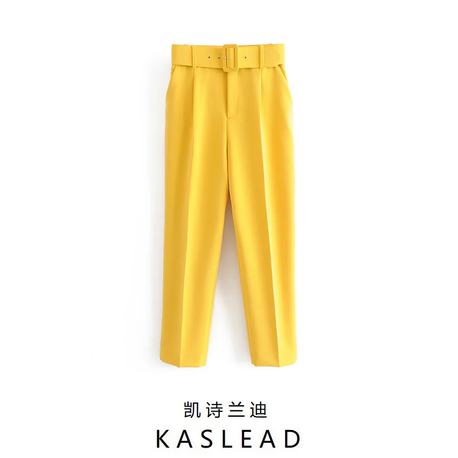 

Women's Belt High Waisted Multi Color Trousers Wide Leg Streetwear Black Casual Pants Female Oversized Baggy Pants