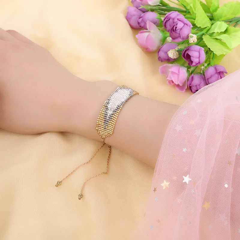 Женский браслет в стиле бохо с розовыми сердечками браслеты ручной работы