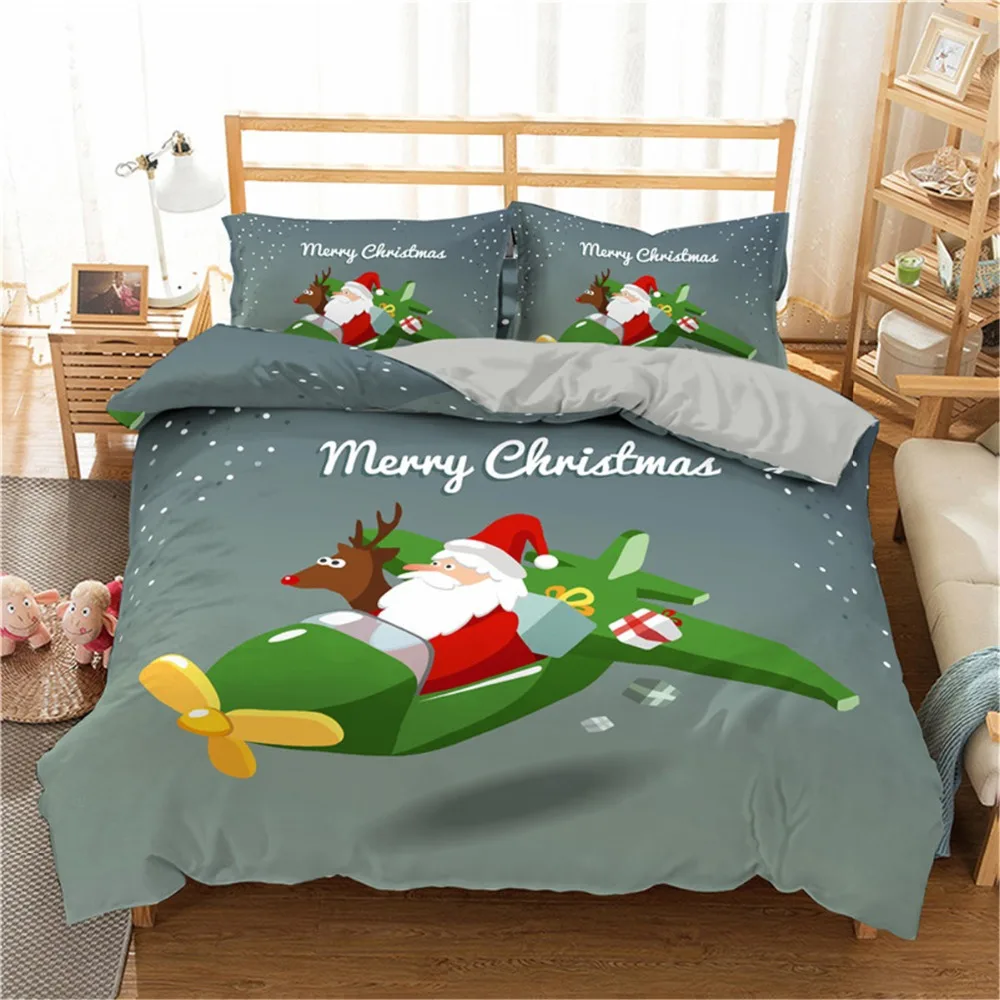 Boniu Merry Christmas постельное белье с 3d принтом оленя и Санта Клауса набор пододеяльников с наволочкой микрофибра постельное белье
