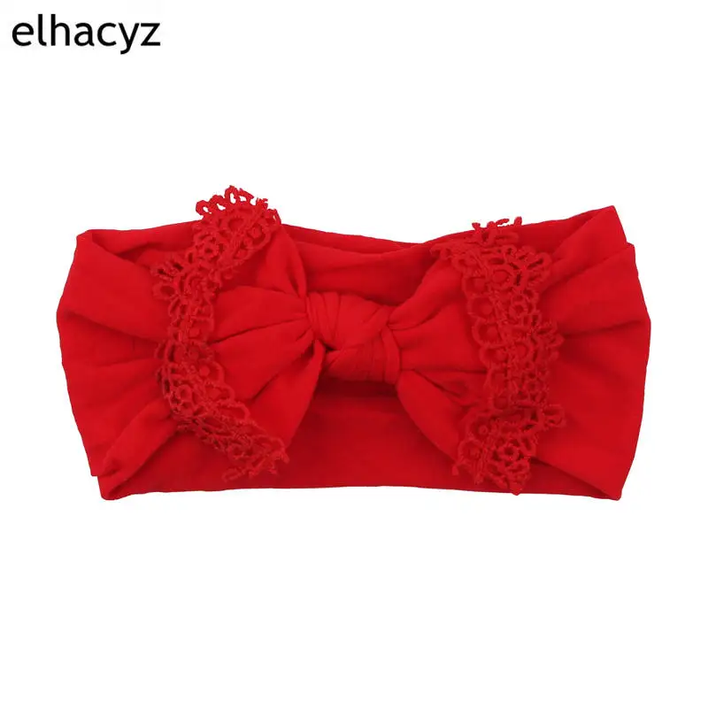 1 шт. новые милые широкие нейлоновые повязки на голову с кружевной отделкой