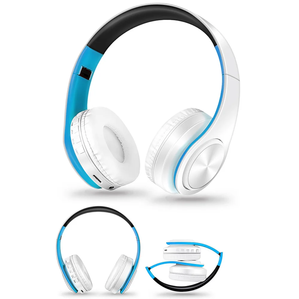 White Blue Беспроводные наушники Bluetooth гарнитура стерео Складные Спортивные Беспроводные наушники с микрофоном игровая гарнитура беспроводные наушники - Цвет: White Blue