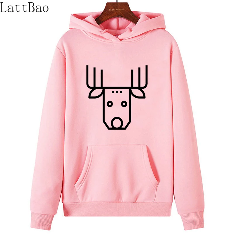 Рождественские Брендовые женские толстовки с капюшоном принтом круглым вырезом