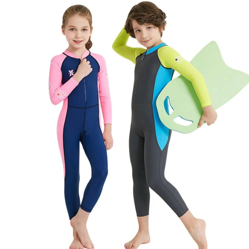 

Long Sleeves Boys Girls Surfing Children Rash Guards Snorkel One Pieces Kid Suit Children's Wetsuits Kids Swimwears Diving Suits