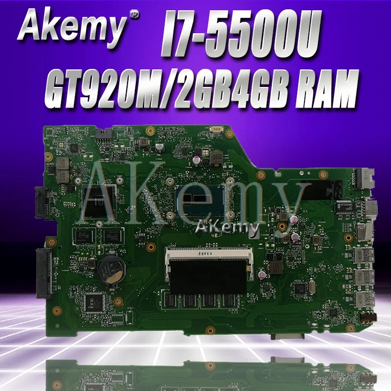 Материнская плата Akem X751LB GT920M/2GB For Asus X751L R752L K751L X751LN X751LD X751LJ DDR3 для ноутбука 4 Гб RAM I7