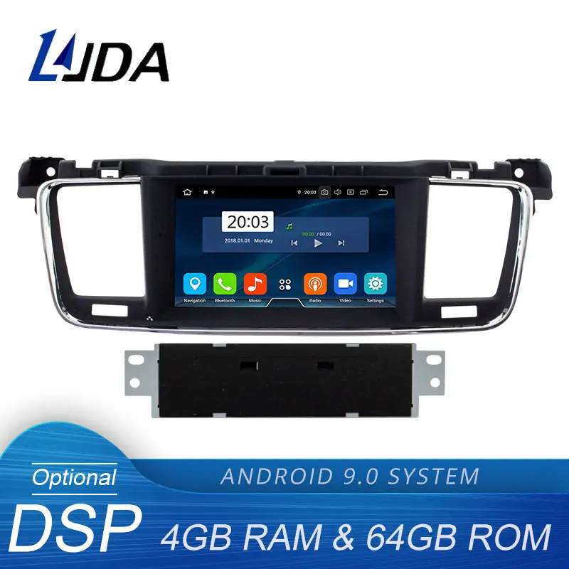 LJDA Android 9 0 автомобильный dvd-плеер для PEUGEOT 508 2011-2017 gps навигация 1 Din автомагнитола 4G +