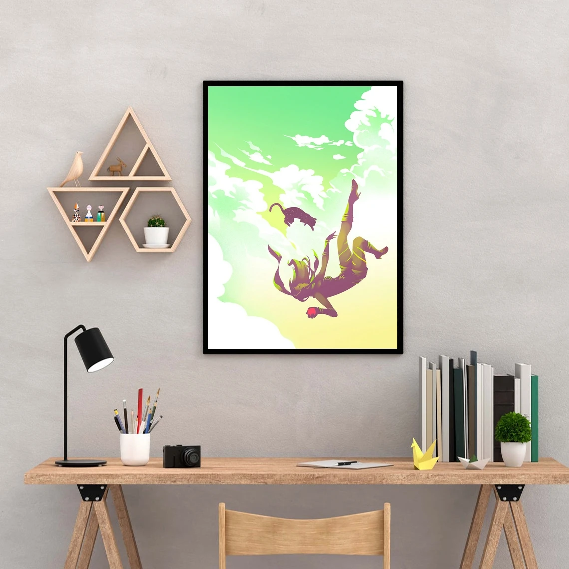 

Гравити Раш Кат и пыльная видеоигра плакат печать Художественная Картина на холсте настенные картины гостиная домашний Декор (без рамки)