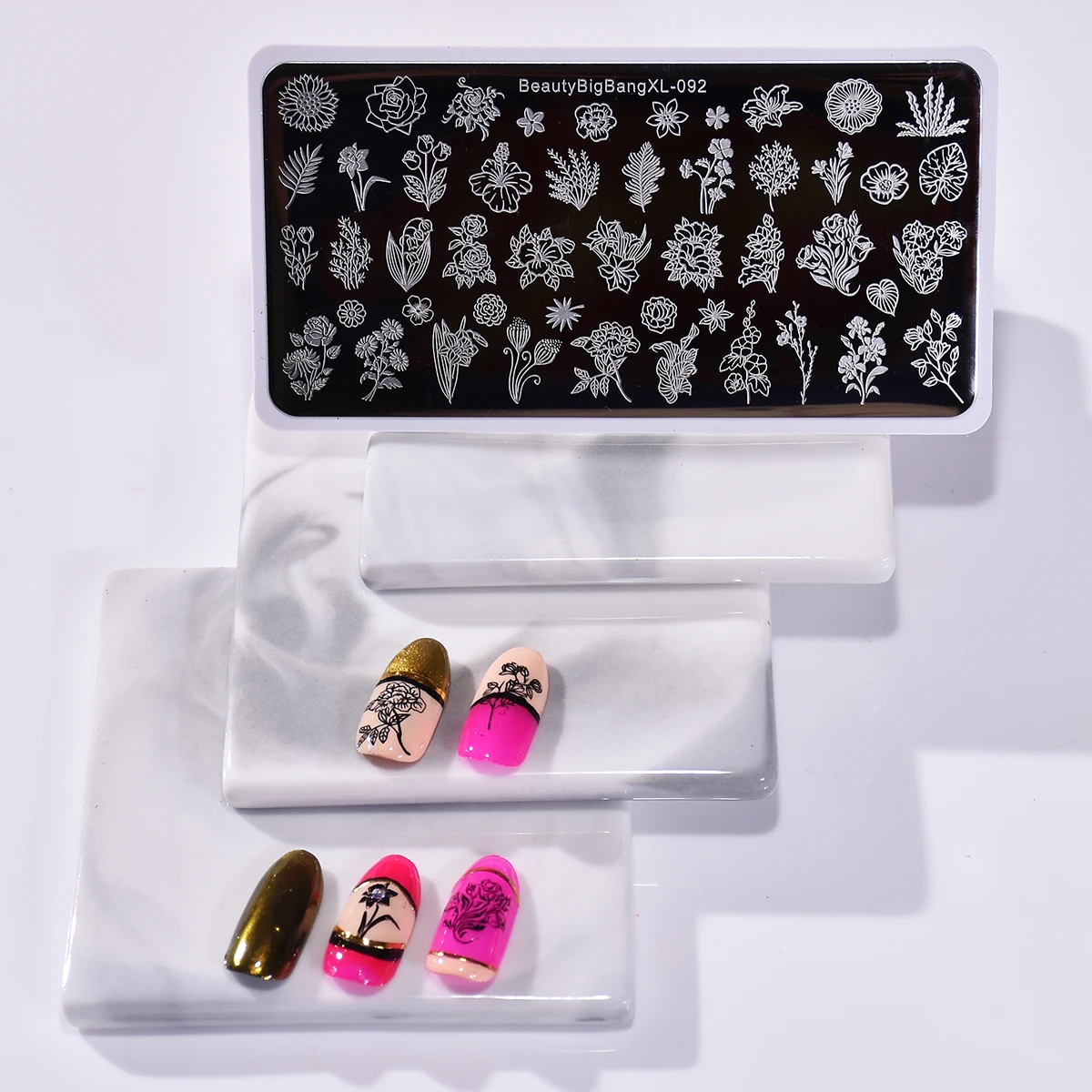BEAUTYBIGBANG 6*12 см пластины для штамповки ногтей прямоугольная Геометрическая