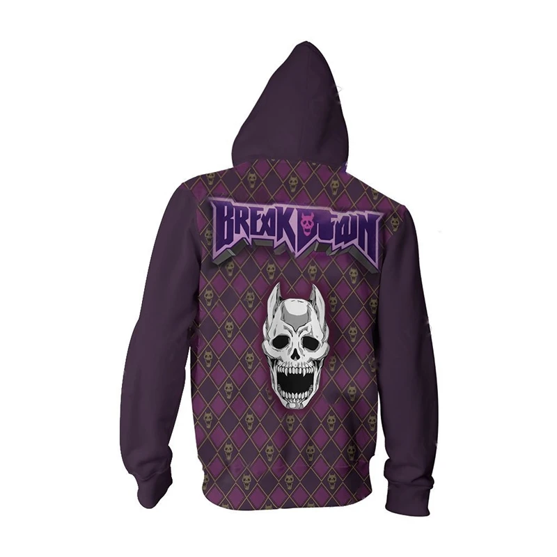 

Anime JoJo Bizarre Adventure Hoodie Cosplay Costume 3D Printing Zipper Sweatshirts