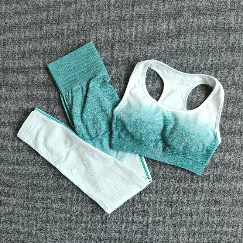 

Женский комплект для йоги бесшовные леггинсы Топ спортивный бюстгальтер штаны для бега Спортивная одежда для тренажерного зала одежда для ...