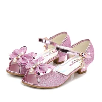 childrens shoes crystal bow shiny high heels princess shoes hot sale new girls fish mouth sandals high heel shoes for children