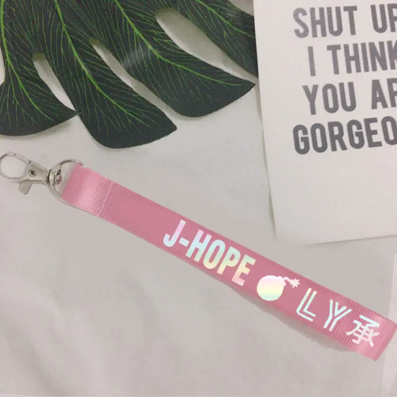 KPOP брелок лазерный Bangtan Boys Lanyard Love Yourself брелки Jung Kook V SUGA JIMIN JHOPE RM аксессуары для