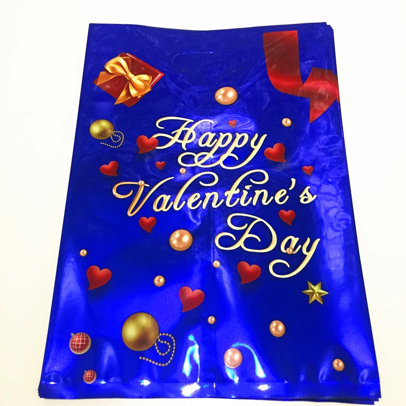 B5-blue 10 шт. 17x25 см алюминиевый пластиковый пакет с ручками для дня рождения, рождественской вечеринки, свадьбы, утолщенный бутик, подарок, посылка для покупок - Цвет: B5-blue