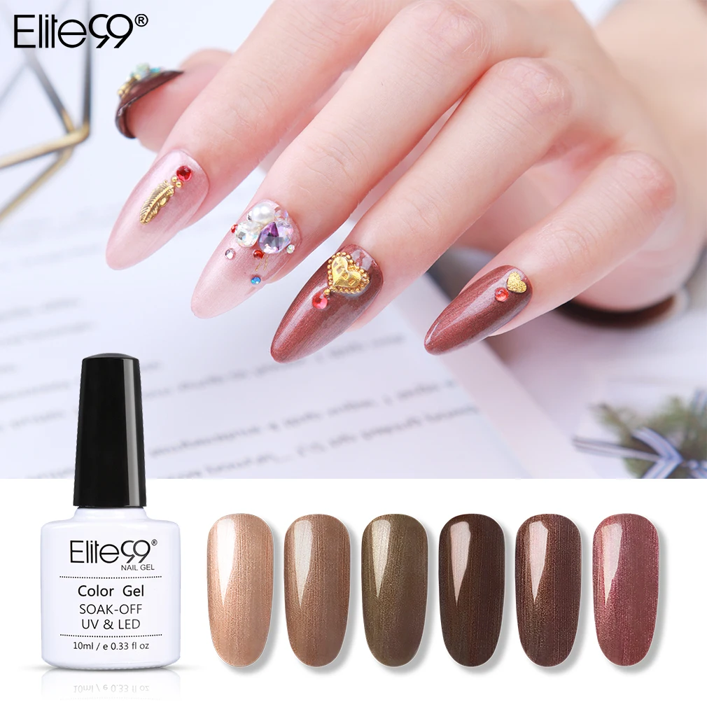 Elite99 10ml Bronze Color Gel Nail Polish Soak Off Hybrid Varnish Semi Permanent Lacquer Enamel Art Gels | Красота и здоровье