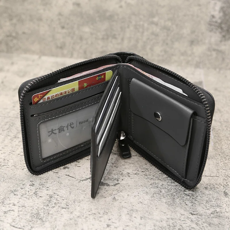 

Vintage Wallet Luxury Brand Men Short Small Wallets Plaid PU Leather Men's Money Purse Anti-theft Card Holder ManZipper Wallet