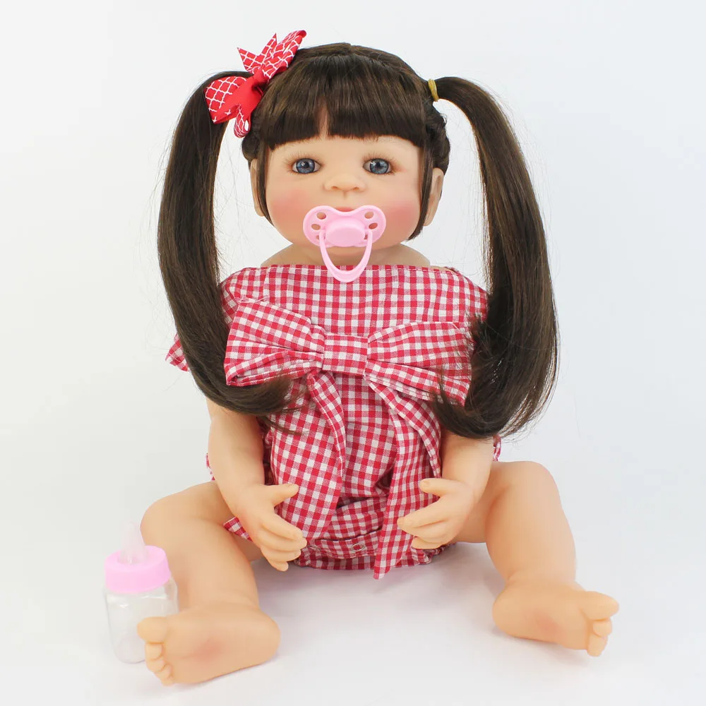 55 см Силиконовая Возрожденный ребёнок куклы игрушки Мягкий Виниловый фон для