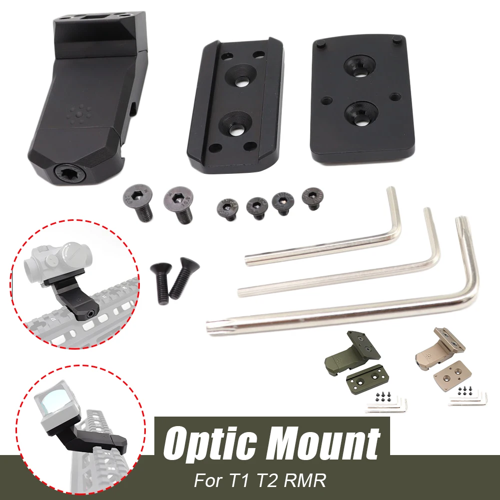 

Universal Offset Optic Sight Mount Lightweight Aluminum 35&45 Degree Red Dot Sight Mount for Rmr T1 T2 Sro for Outdoor Hunting