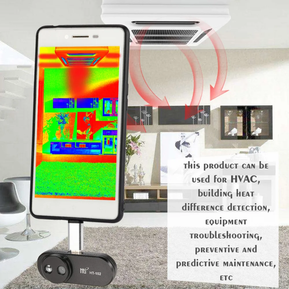 Мобильный телефон Термальность Imager HT 102 термометр 8 14μm тепловизор ночного
