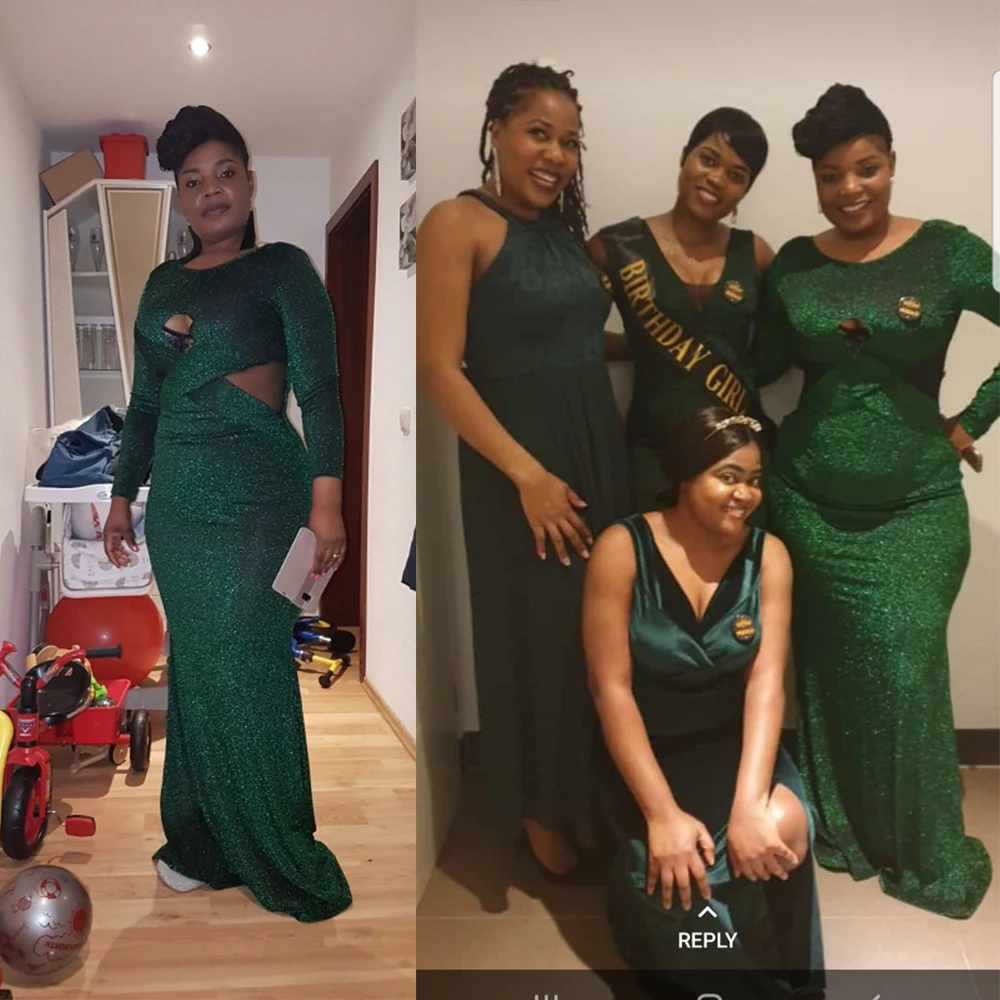 

Clocolor Elegant Sequin Green Backless Ladies Sheer Evening Fashion Women Mermaid Tight Party Club Long Sexy Dress Bodycon