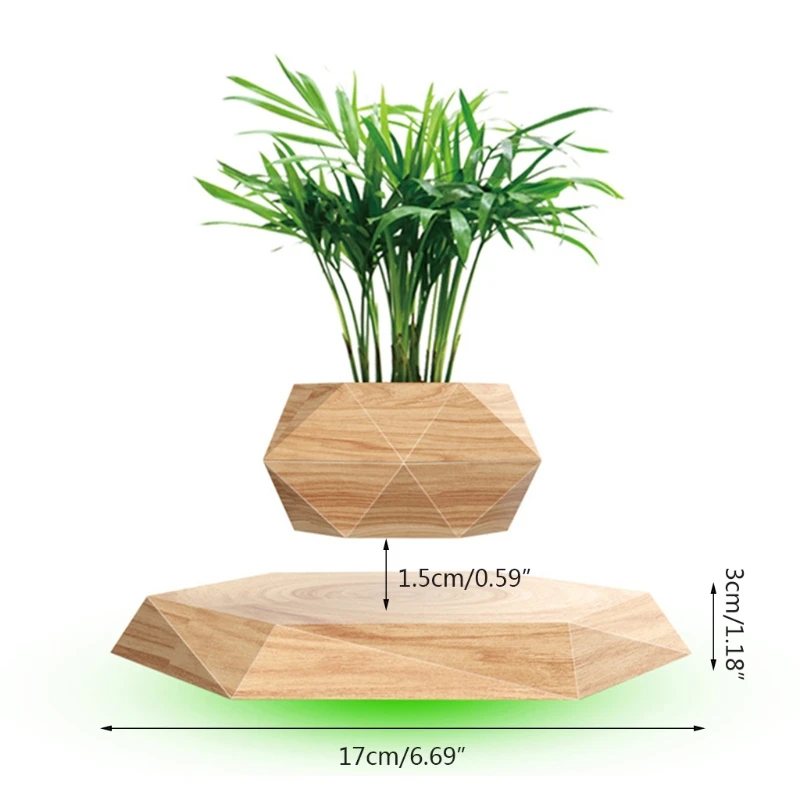 

New Rotating Magnetic Floating Flower Pot Floating Plant Air Bonsai Plant Stand Floating Flower Home Desktop Decoration