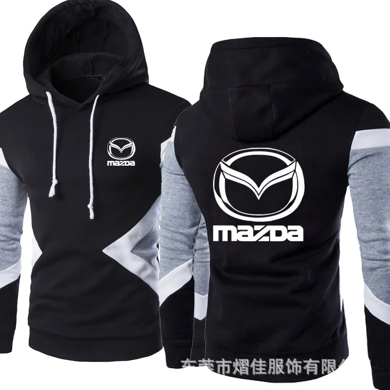 

2021 New Mazda Men Hoodies Harajuku Male Fleece Sportwear Fashion Pullover Sweatshirts Patchwork Casual Zipper Clothing