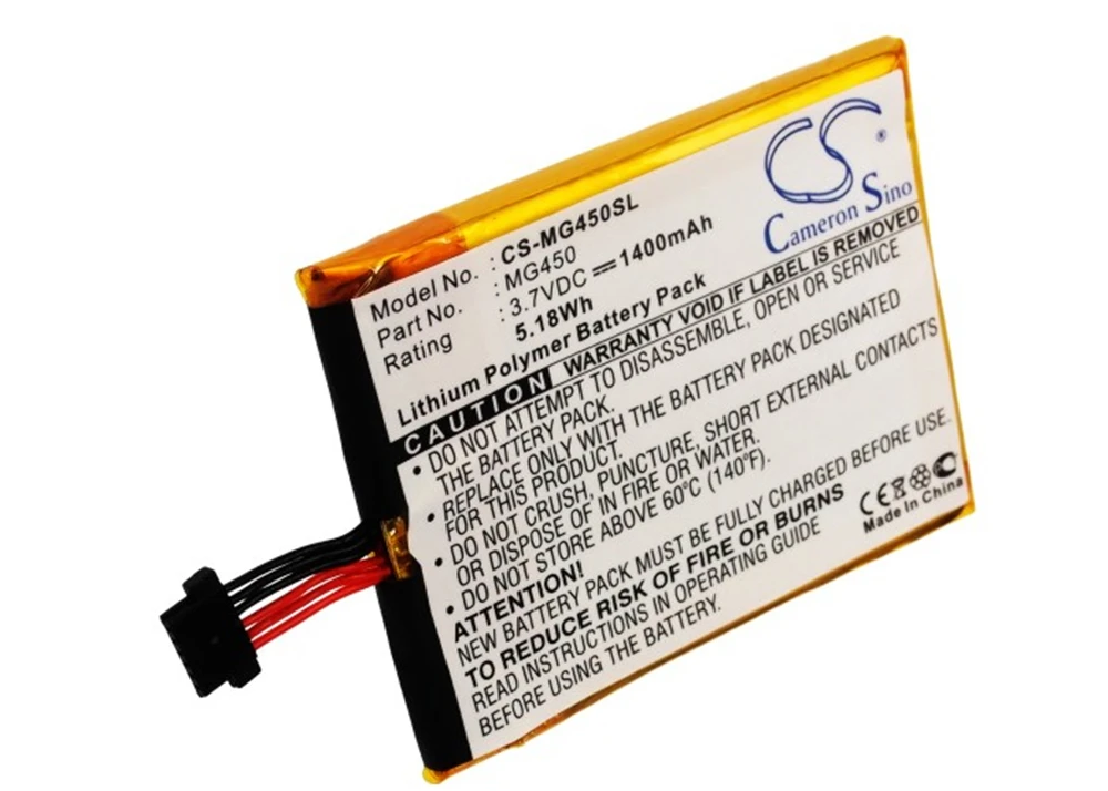 

Cameron Sino 1400mAh Battery for Airboard 4000, For Typhoon MyGuide 4500, 4500 SD, 4500 SD GPS, MG450