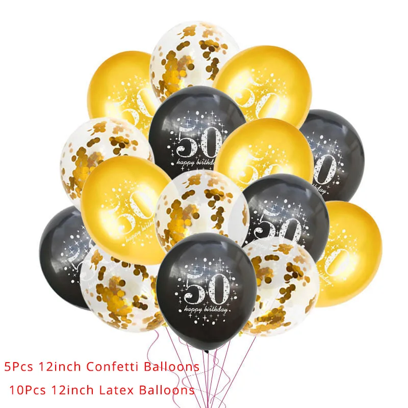 30th 40th 50th латексный воздушный шар "Конфетти" С Днем Рождения украшения для взрослых 30 40 50 60 лет с днем рождения