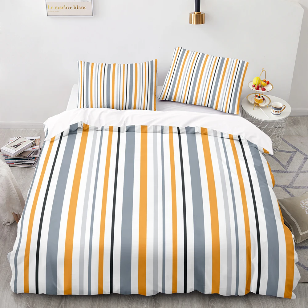 

Nordic Style Green Stripes Pattern Bedding Set, 140210 Duvet Cover Set With Pillowcase, 260220 Quilt Cover, Blanket Cover