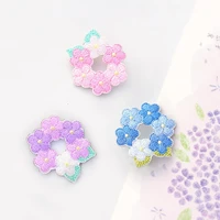 ahyonniex 1pc flower wreath couronne embroidery patches for girls bag jeans glue patches for baby clothes fashion diy patch