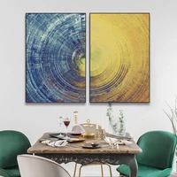 nordic abstract modern blue yellow line geometry wall art canvas painting poster picture print for office living room home decor