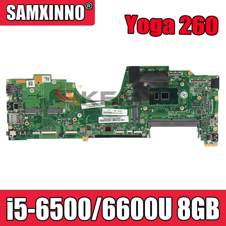 Для Lenovo ThinkPad Йога 260 ноутбук материнская плата LA-C582P i5 6500/6600U 8 Гб оперативная