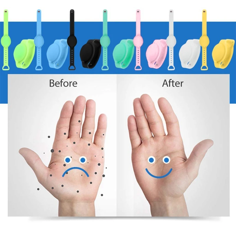 

2021 New Pcs Liquid Wristband Hand Dispenser Silicone Refillable Wristband for Adult Kid