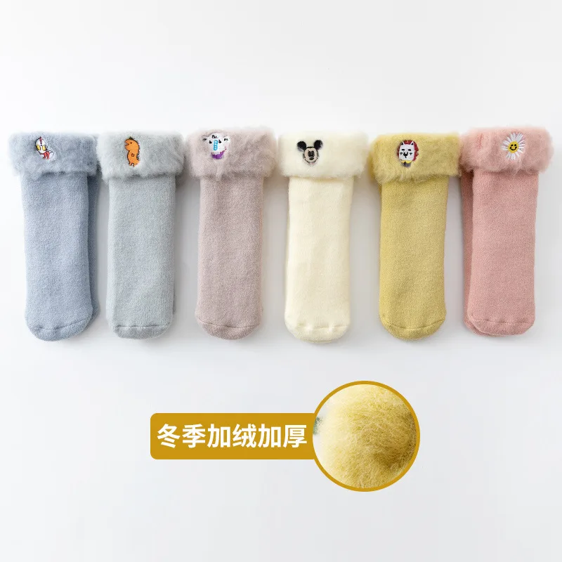 Носки для малышей Зимние Длинные с рисунком теплые хлопковые носки маленьких