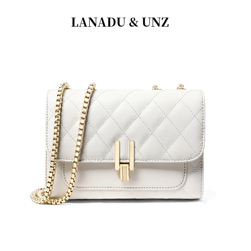 

2021 Women's Fashion Leather Shoulder Bag Luxury Brand Design 100% Cowhide Rhombus High-End Messenger Bag Large Capacity Fashion