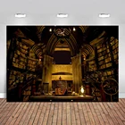 Виниловый фон для студийной фотосъемки с изображением каменной стены библиотеки книг кабинета на заказ