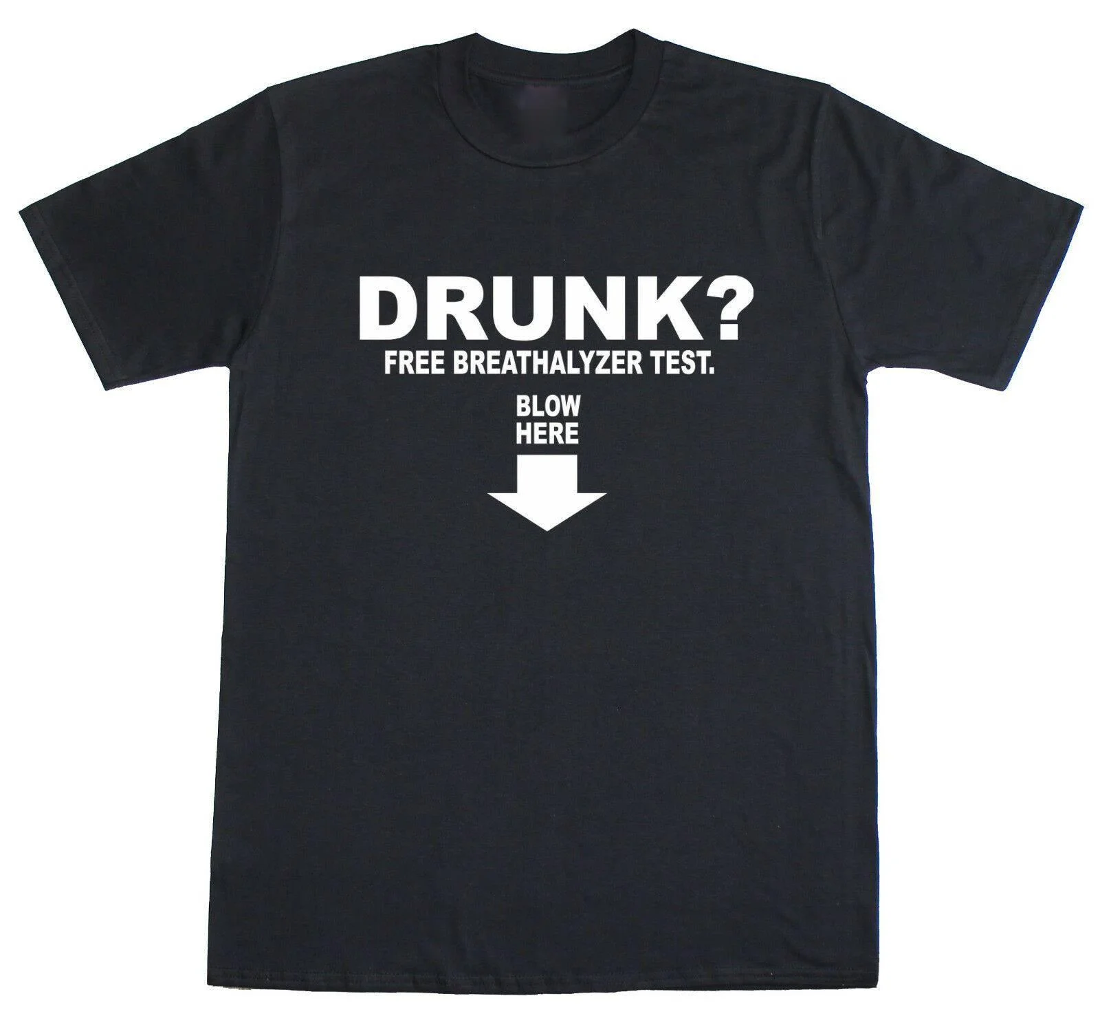 

Drunk Free Breathalyzer Test Funny Rude Funny Mens Loose Fit Cotton T-Shirt New