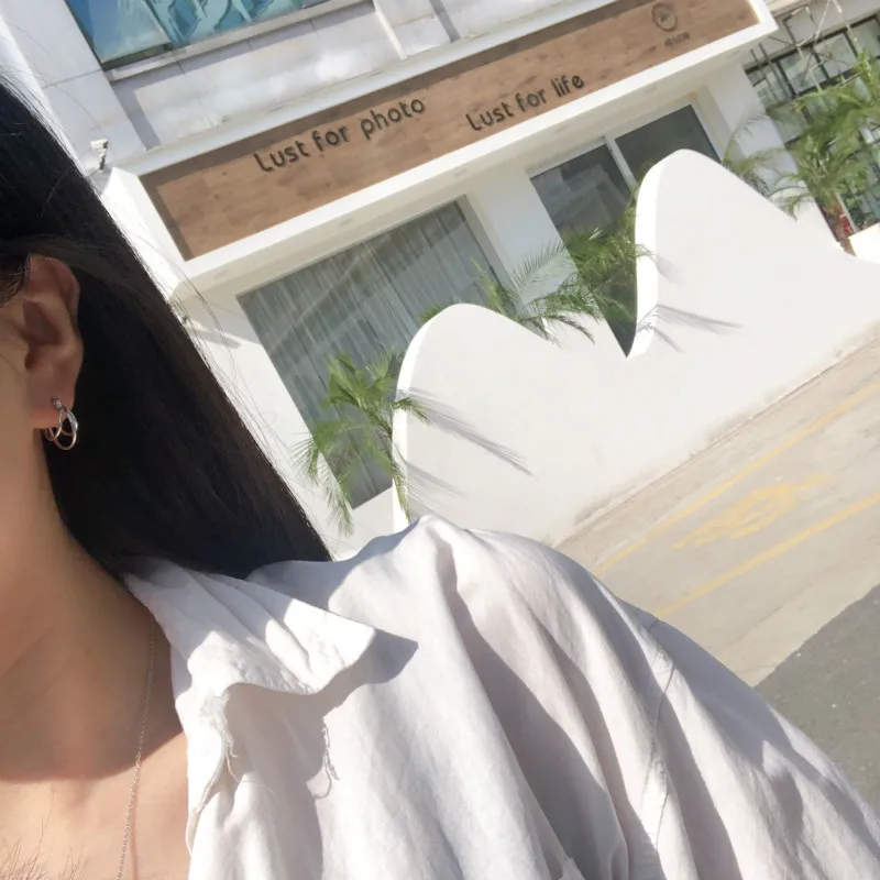 Серьги-кольца Flyleaf Многослойные женские серебро 100% пробы | Украшения и аксессуары