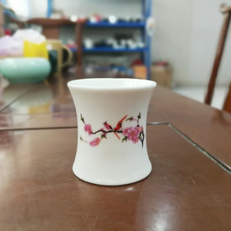 2 шт. 40 мл тонкая талия Керамика выстрел Стекло сливы Цин лотоса Stemless ради чашки