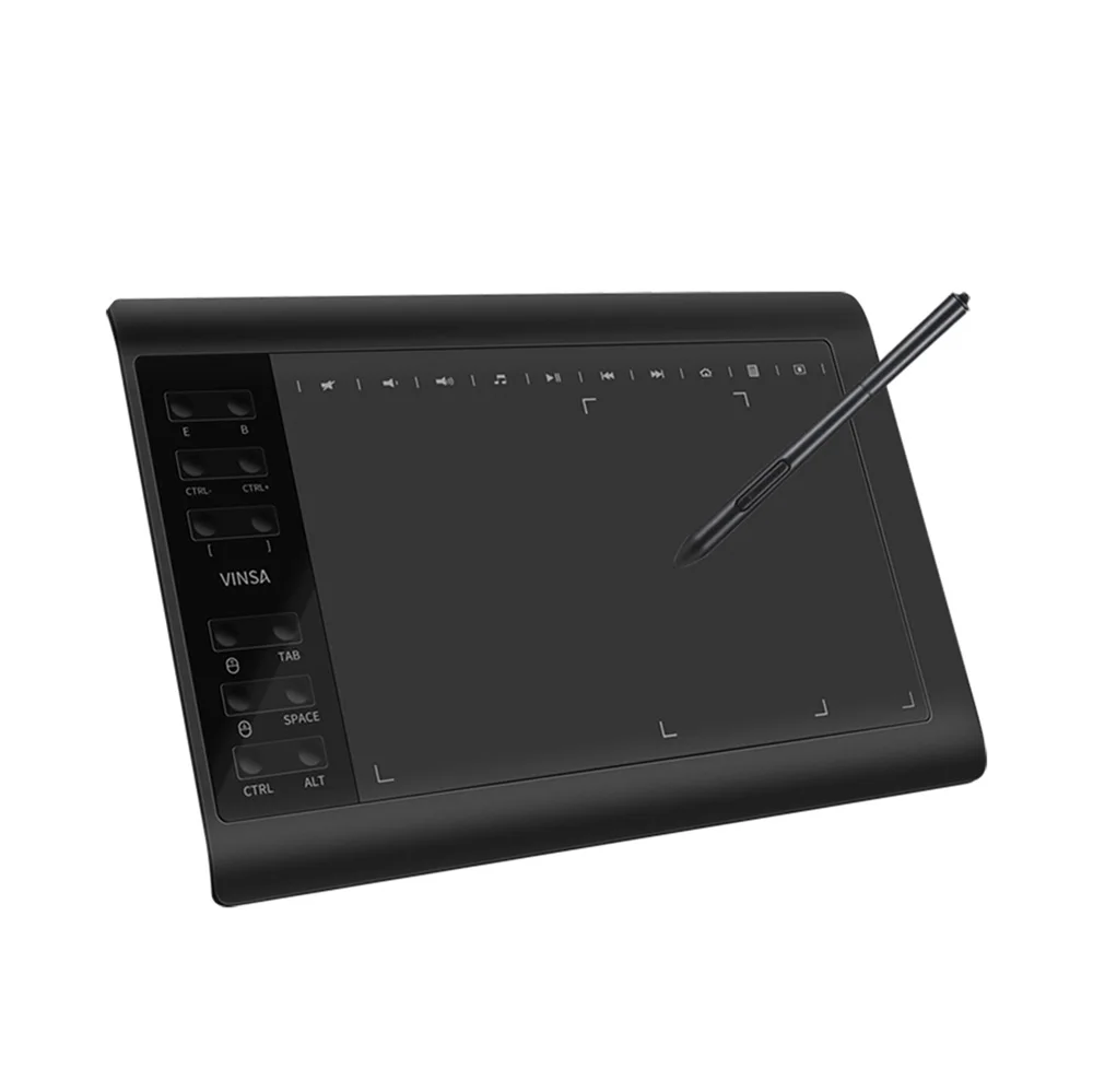 

VINSA VIN1060PLUS Digital Tablet Drawing Tablet 8192 Pressure Sensitivity Tablet Battery-Free Pen Tablet Hand Painted Artdesig