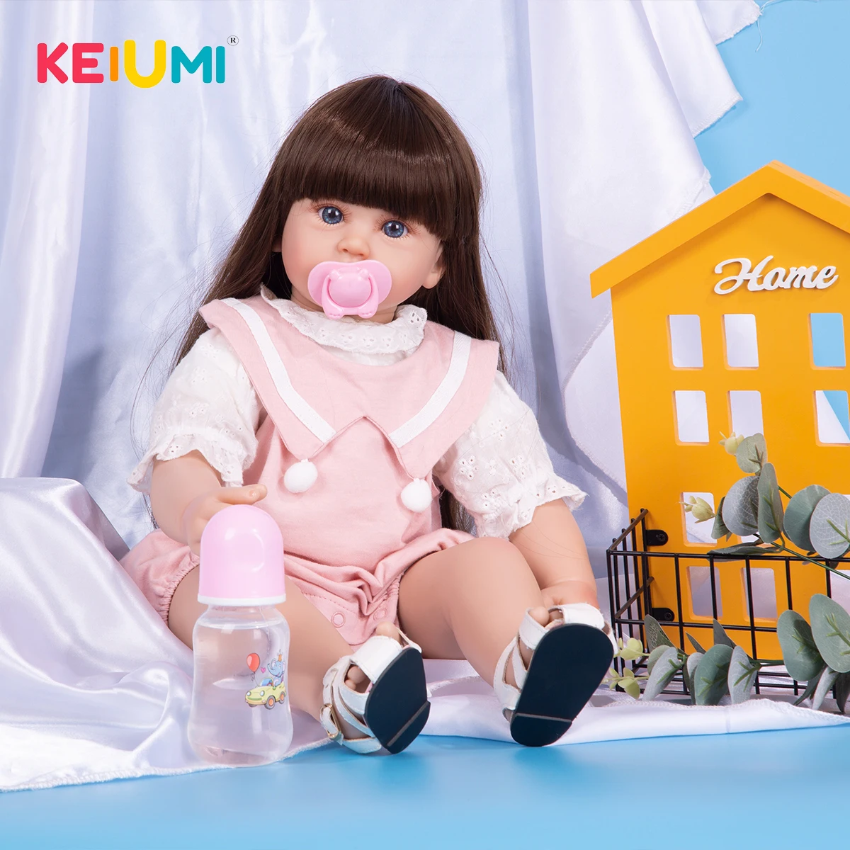 Реалистичное длинное прямое боди KEIUMI для новорожденных, 60 см