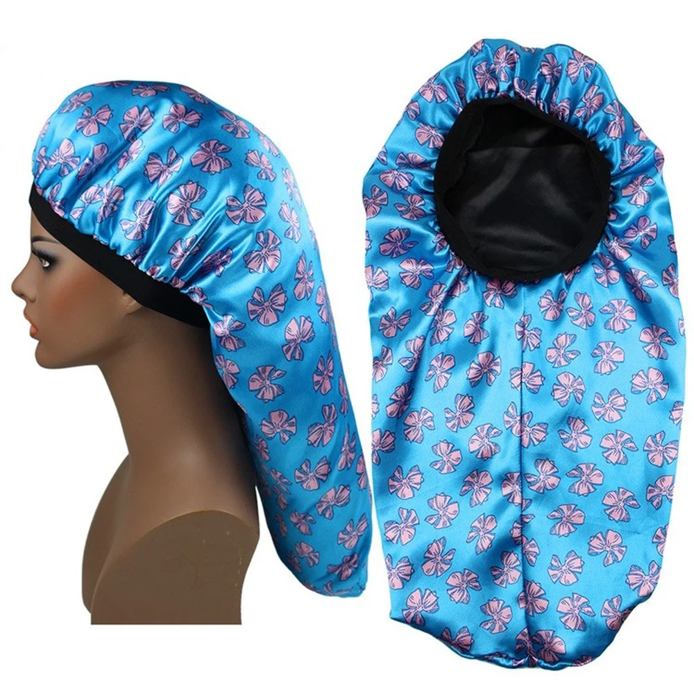 

Women Satin Lined Bonnet Beauty Print Satin Silk Bonnet Sleep Night Cap Bonnet Hat Double Layer Bonnets For Women