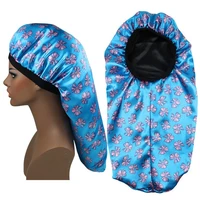 women satin lined bonnet beauty print satin silk bonnet sleep night cap bonnet hat double layer bonnets for women