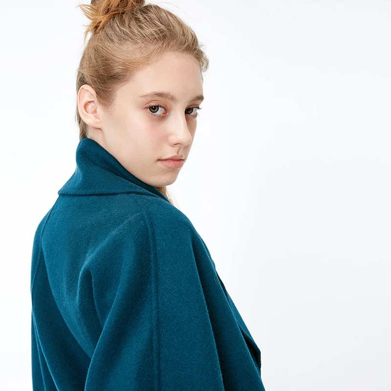 Vero Moda женское Новое двубортное длинное шерстяное пальто силуэта | 318327530