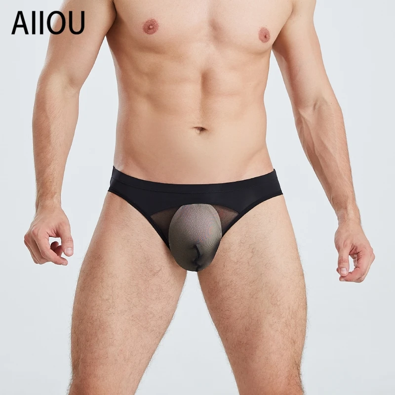 Мужские сексуальные трусы AIIOU для геев прозрачные сетчатые с низкой талией