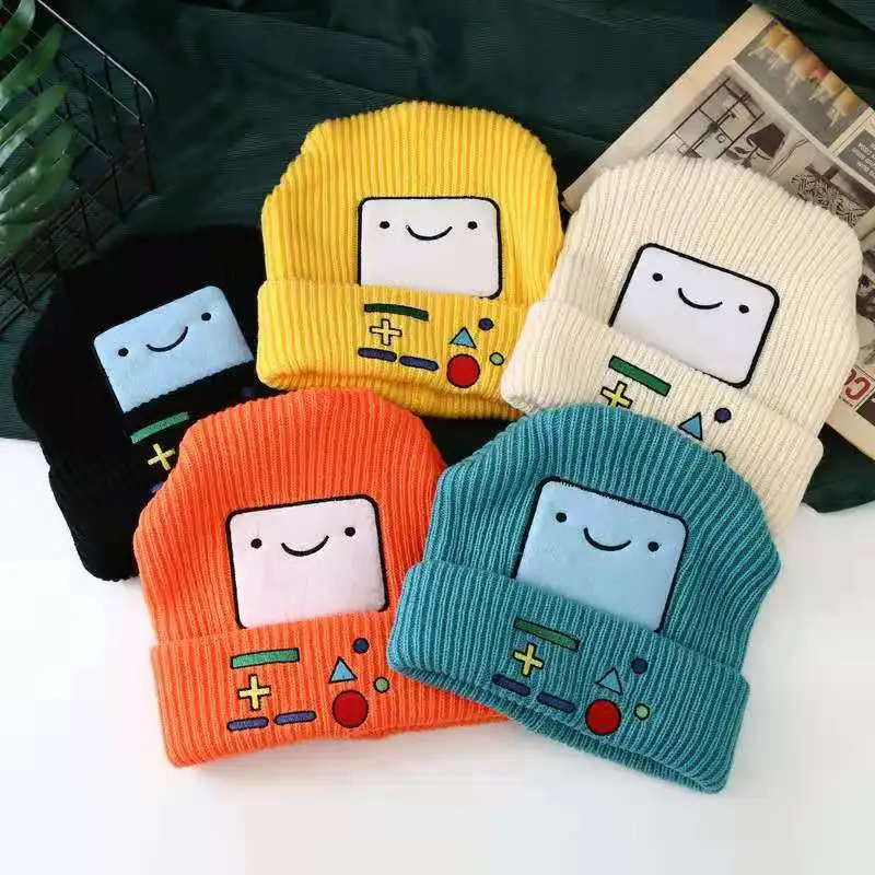 

2021 New Winter Male and Female Adult Korean Version Of Adventure Time BMO Cartoon Thickened Warm Woolen Hat