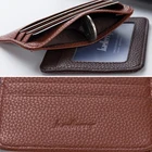 Тонкий минималистичный кожаный кошелек с несколькими отделениями для банковских карт, искусственная кожа для мужчин, чехол для кредитных карт, короткий кошелек, маленький чехол для удостоверения личности