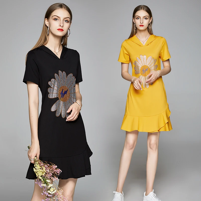 

Женское платье-рубашка HAYBLST, черное летнее платье большого размера с коротким рукавом, 2020